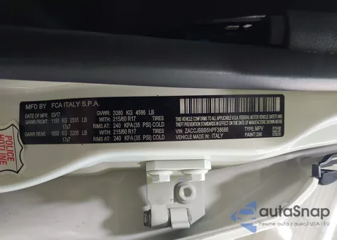 2017 Jeep Renegade Latitude 4X4 из США, поврежденный, VIN ZACCJBBB5HPF38686